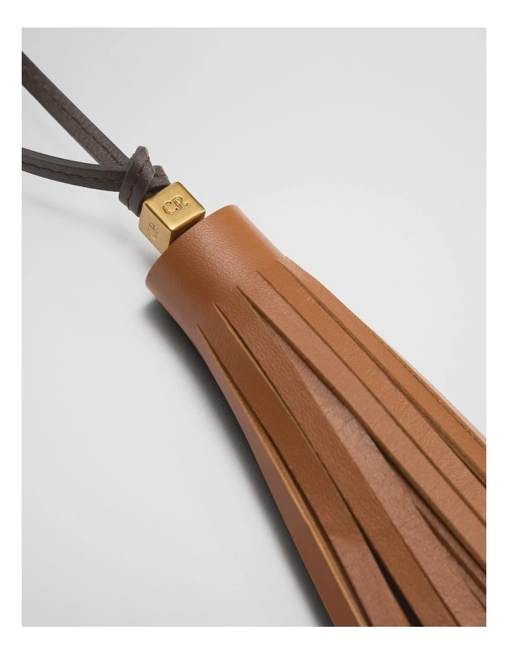 Tassel Leather Charm in Tan image 3