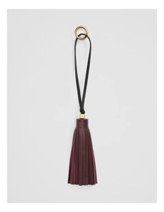 Tassel Leather Charm in Bordeaux