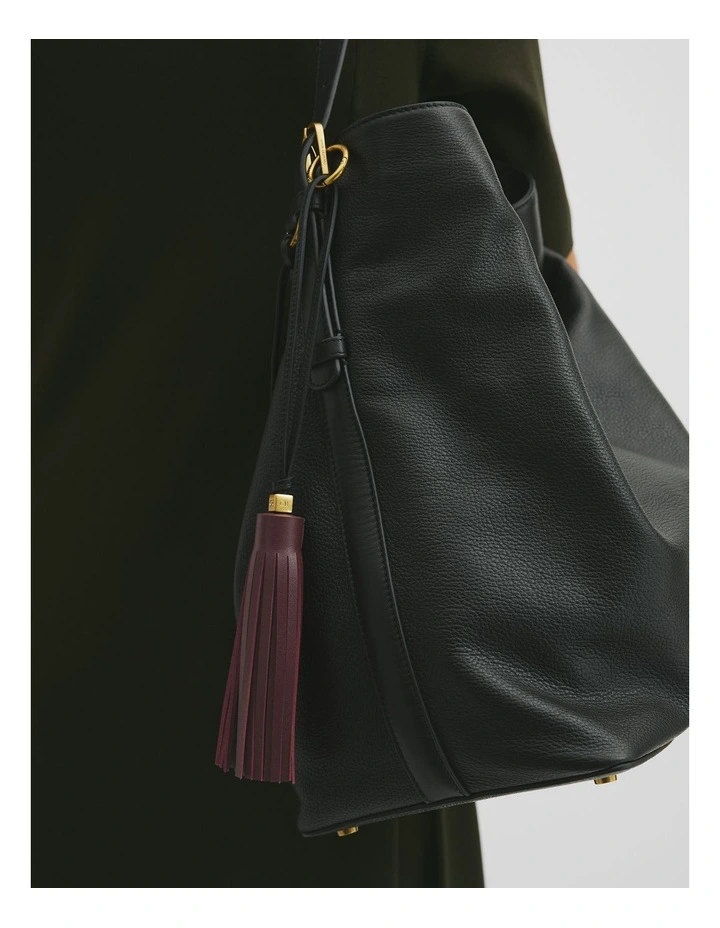 Tassel Leather Charm in Bordeaux image 2