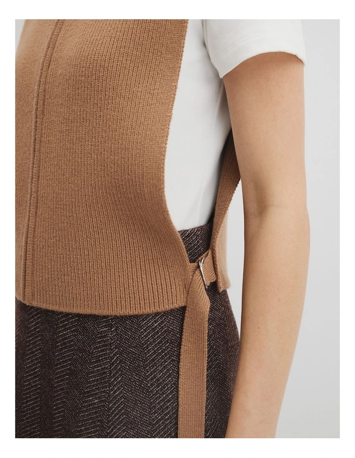 Rib Knit Tabbard in Camel image 3