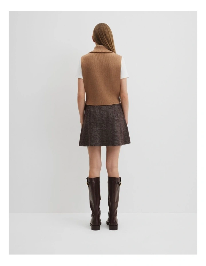 Rib Knit Tabbard in Camel image 4