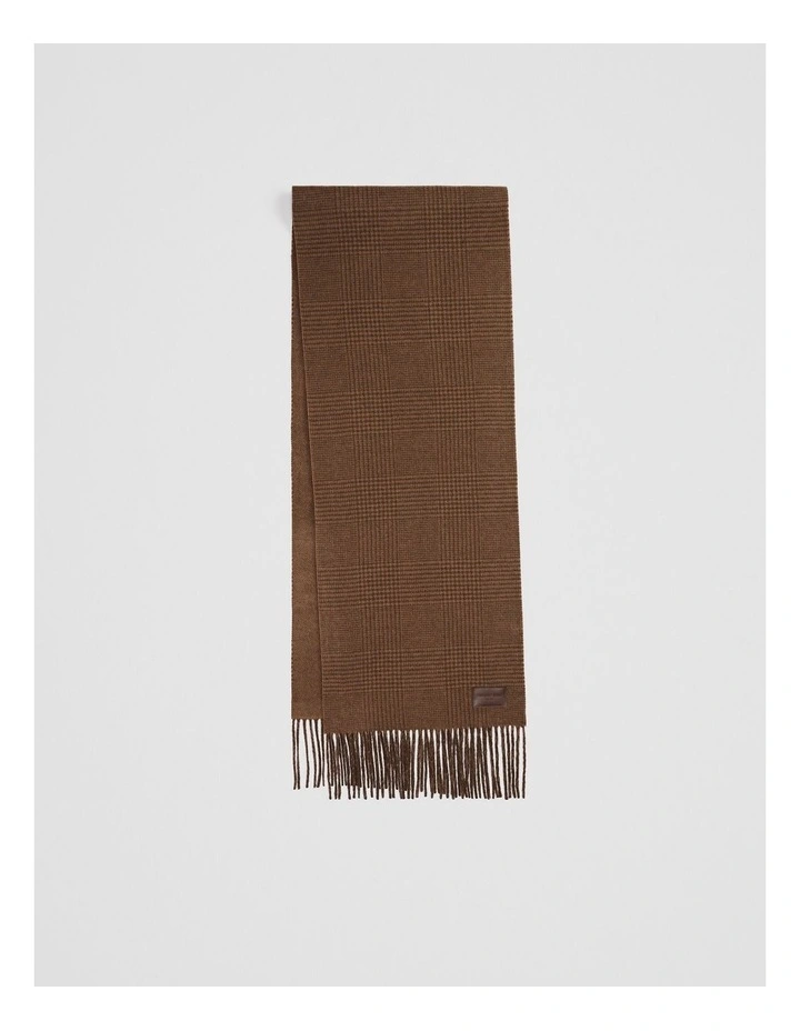 Fringed Woven Scarf in Chocolate image 1