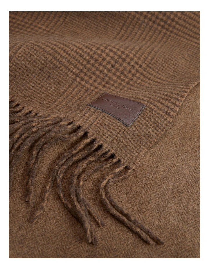 Fringed Woven Scarf in Chocolate image 3