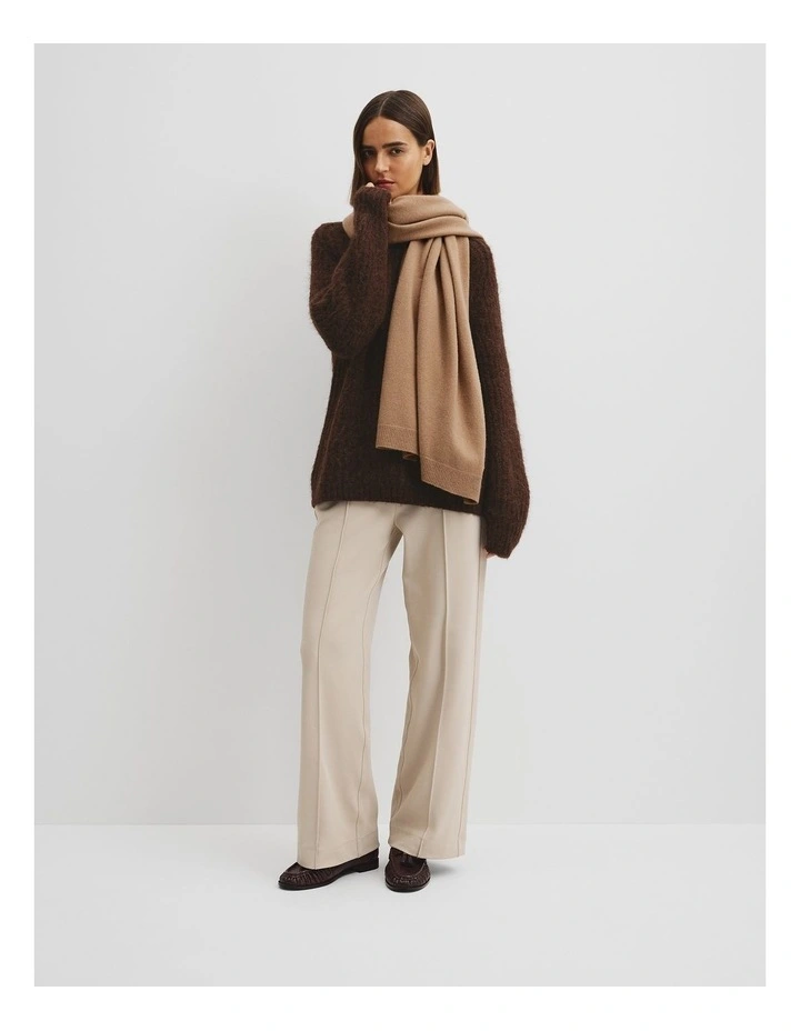 Cashmere Scarf in Camel image 2
