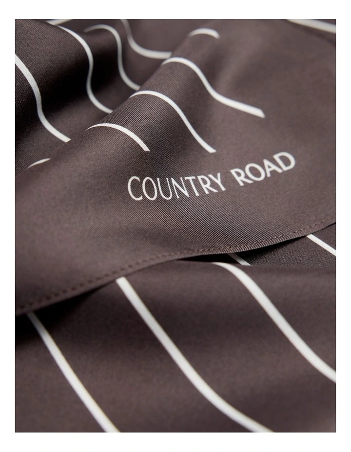 Silk Stripe Scarf in Chocolate image 4