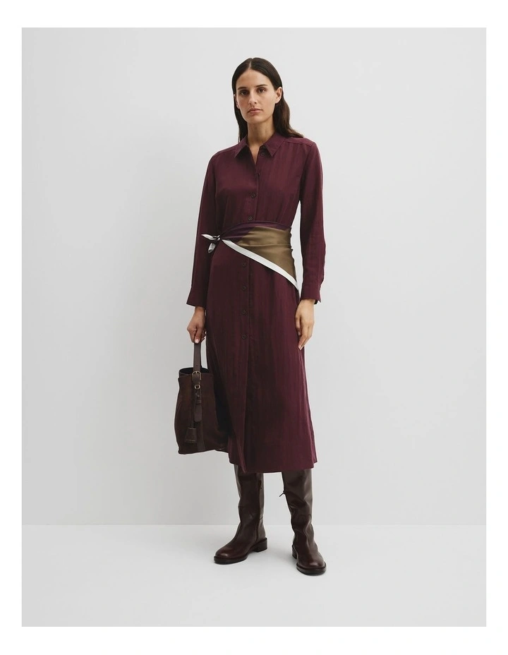 Silk Block Scarf in Mulberry image 2