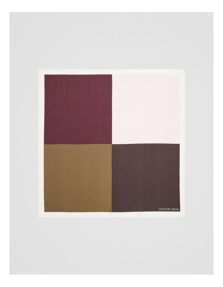 Silk Block Scarf in Mulberry image 3