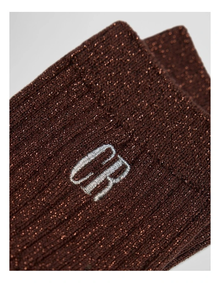 Australian Cotton Blend Country Road Metallic Sock in Bronze image 2