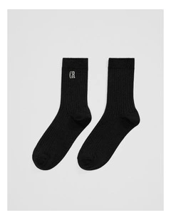 Australian Cotton Blend Country Road Metallic Sock in Black Glitter