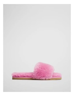 Australian Made Shearling Slide in Orchid Pink