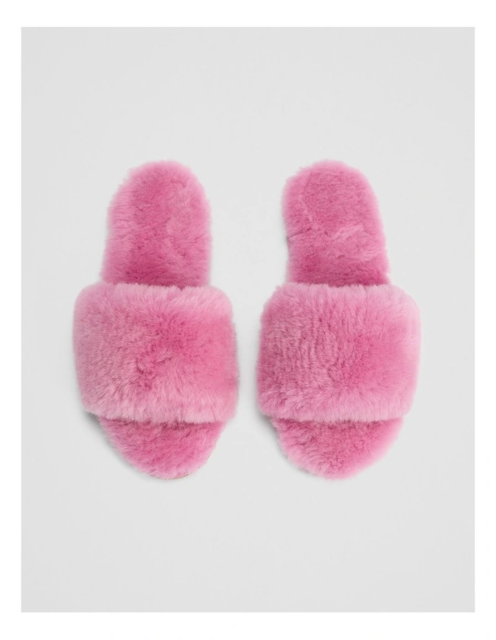 Australian Made Shearling Slide in Orchid Pink image 4