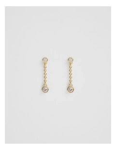 Crystal Drop Earring in Gold