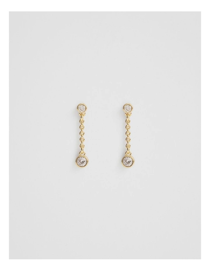 Crystal Drop Earring in Gold image 1