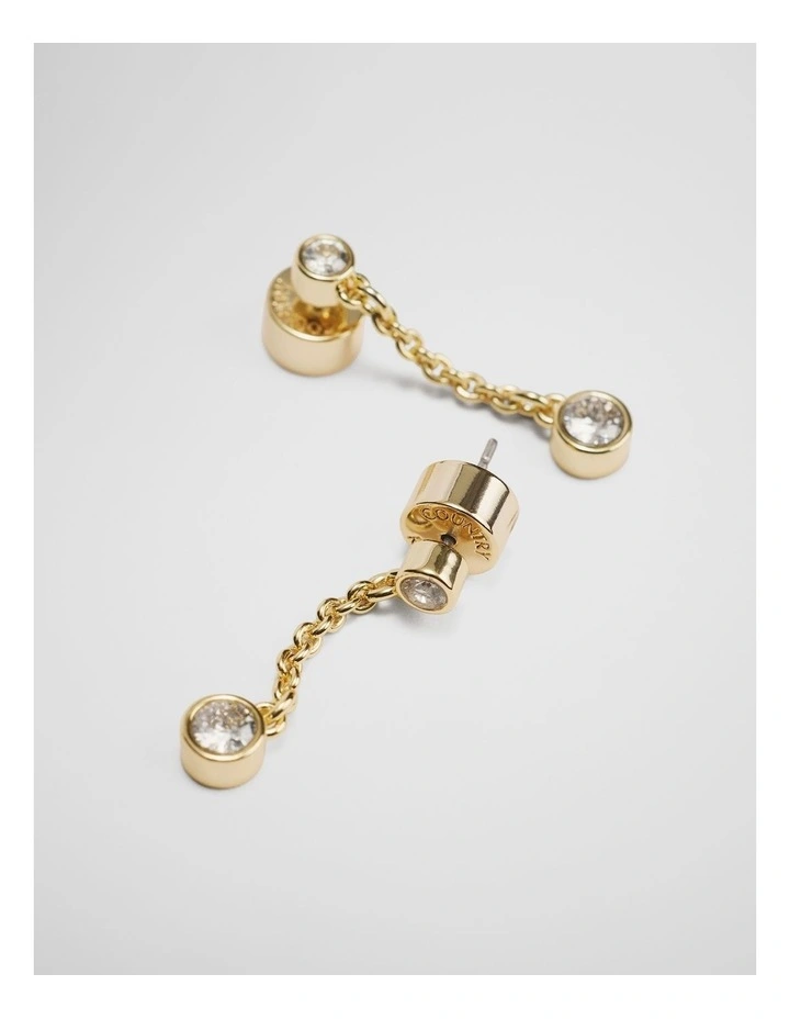 Crystal Drop Earring in Gold image 3