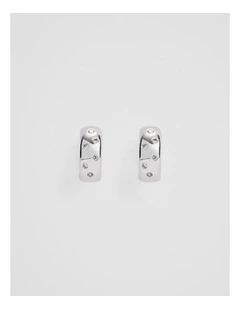Mara Crystal Hoop Earring in Silver