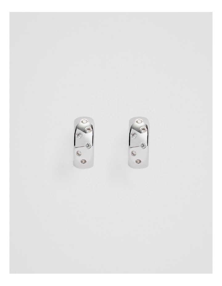 Mara Crystal Hoop Earring in Silver image 1
