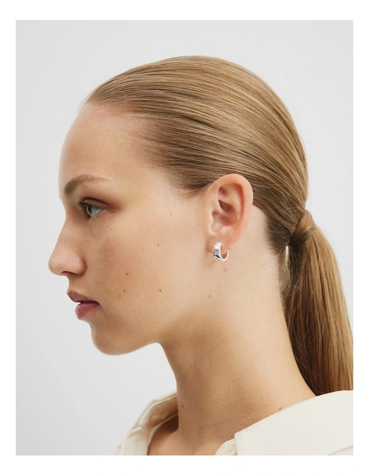 Mara Crystal Hoop Earring in Silver image 2