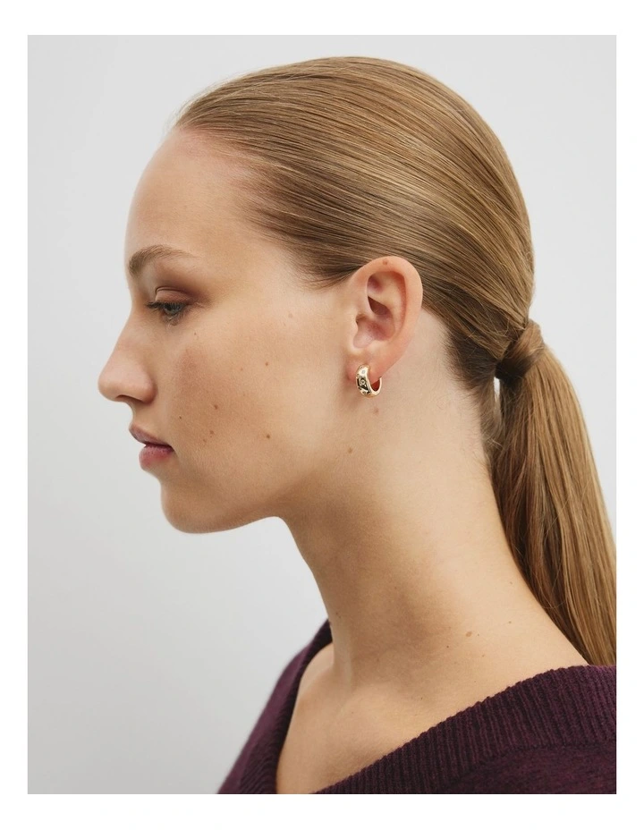 Mara Crystal Hoop Earring in Gold image 2