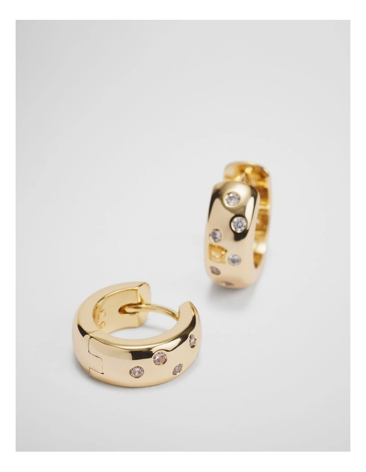 Mara Crystal Hoop Earring in Gold image 3