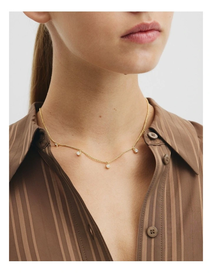 Mara Crystal Necklace in Gold image 2