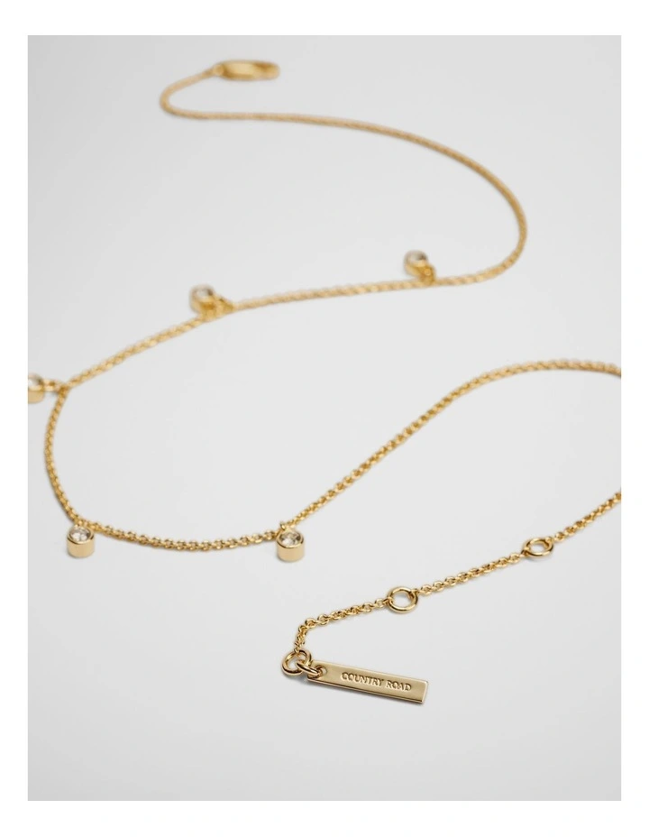 Mara Crystal Necklace in Gold image 3