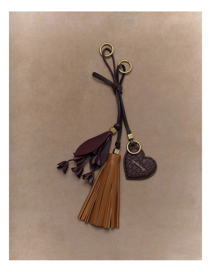 Heart Bag Charm in Chocolate image 2