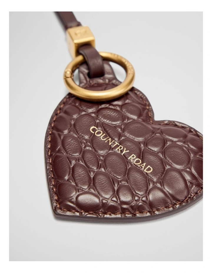 Heart Bag Charm in Chocolate image 3