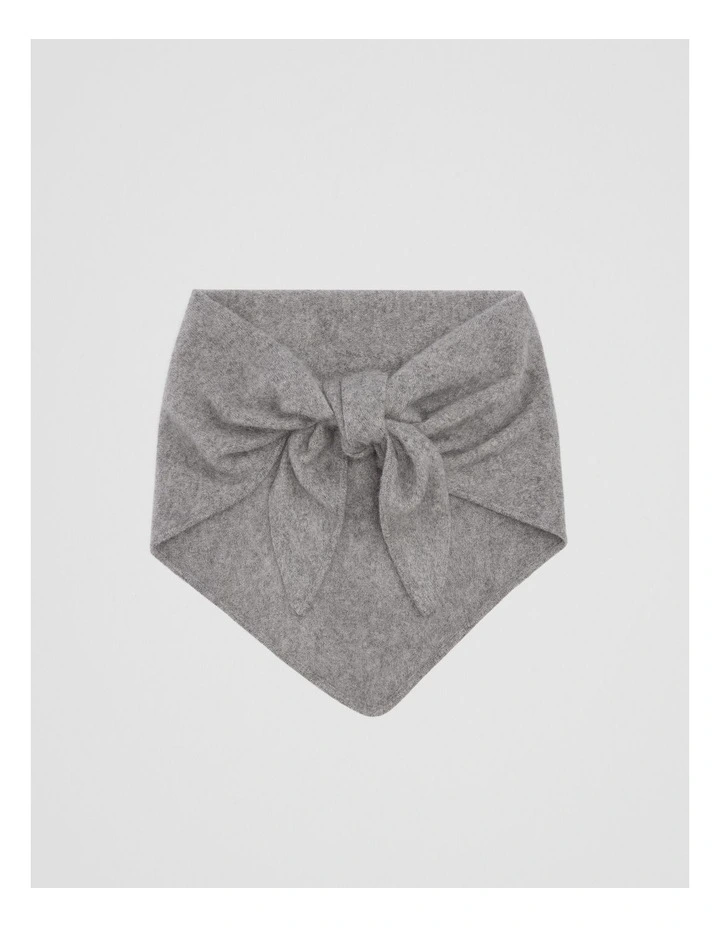 Brushed Triangle Scarf in Grey Marle image 1