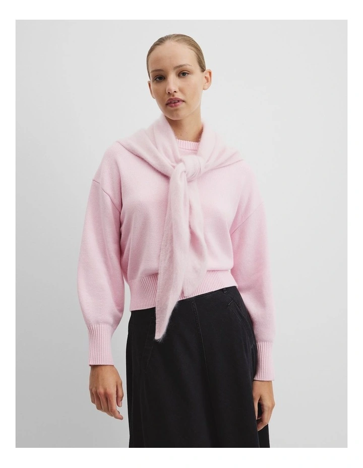 Brushed Triangle Scarf in Ice Pink image 2