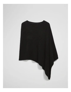 Brushed Poncho in Black