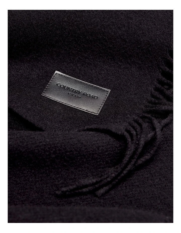 Side Fringe Scarf in Black image 3