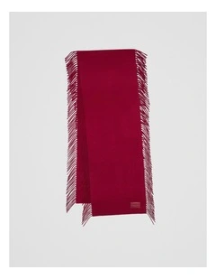 Side Fringe Scarf in Deep Red