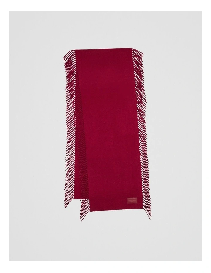 Side Fringe Scarf in Deep Red image 1