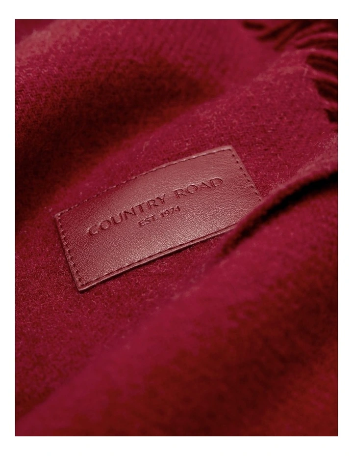 Side Fringe Scarf in Deep Red image 3