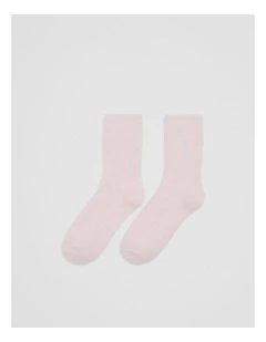 Country Road Fluffy Sock in Ice Pink