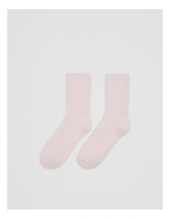 Country Road Fluffy Sock in Ice Pink image 1