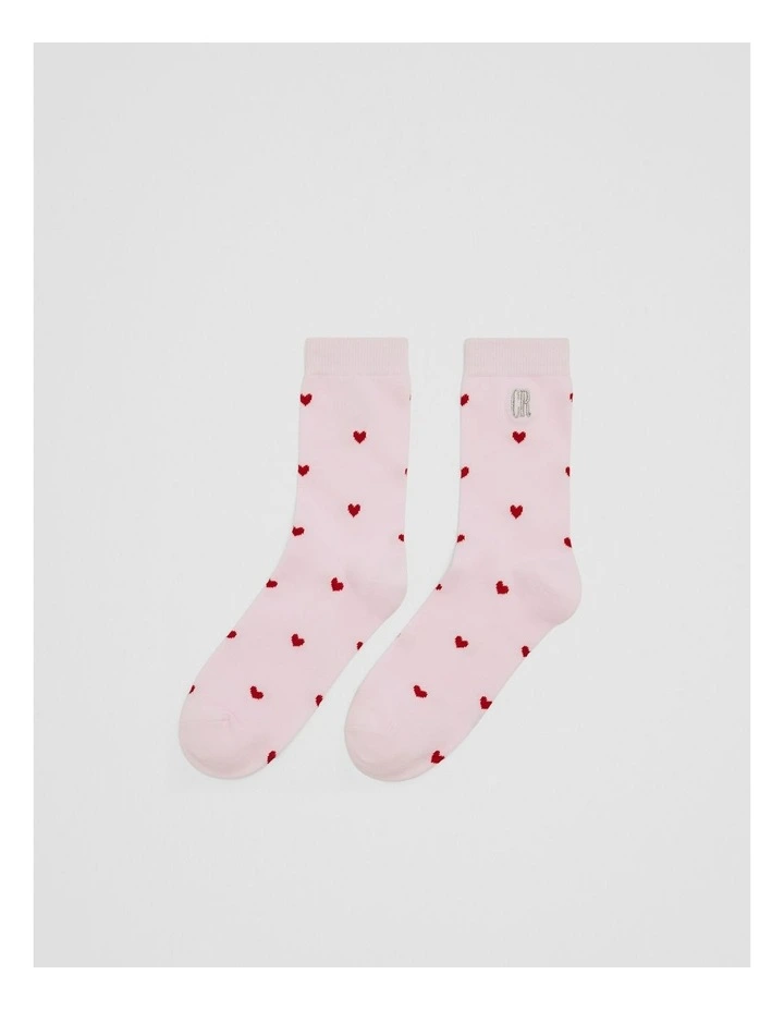 Country Road Heart Sock in Ruby Red image 1