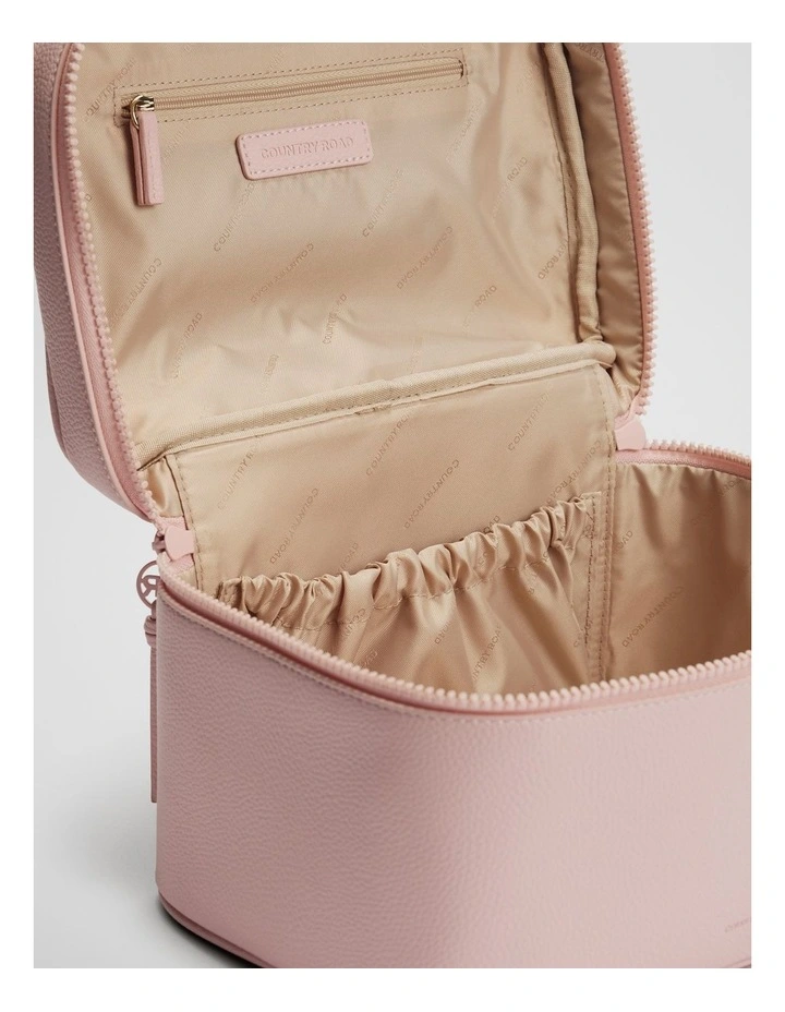 Branded Detail Cosmetic Bag in Floss Pink image 2