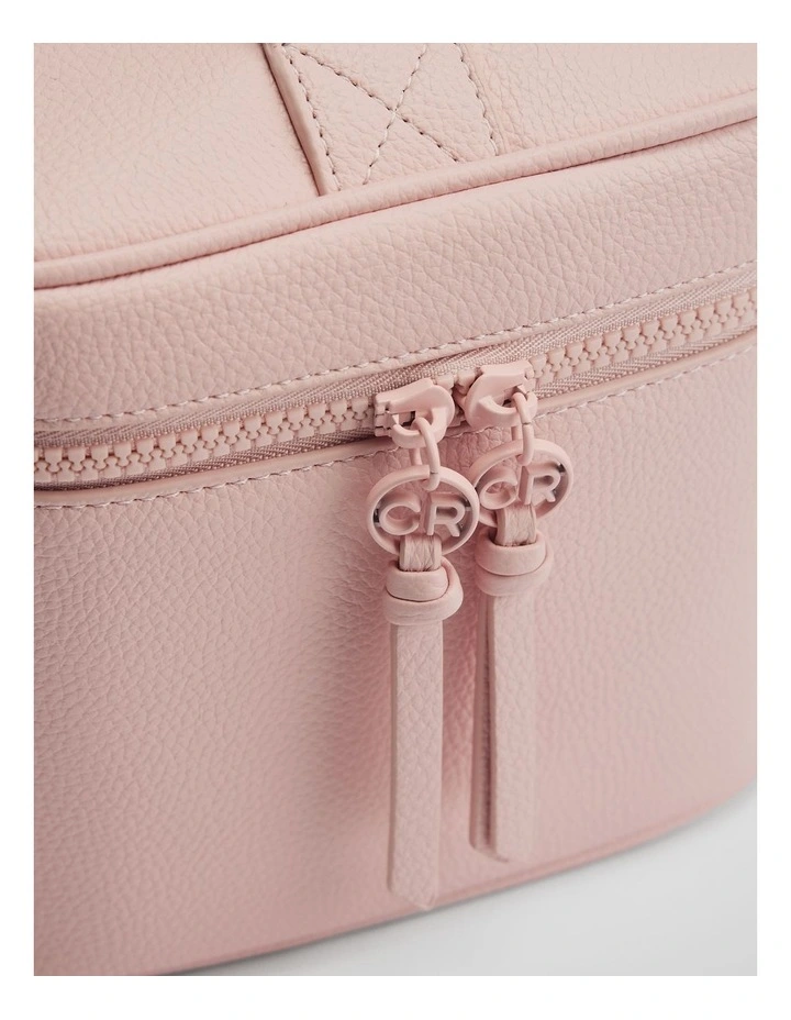 Branded Detail Cosmetic Bag in Floss Pink image 3