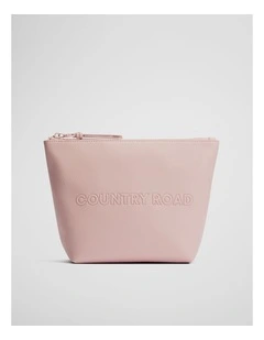Branded Detail Tri Cosmetic Bag in Floss Pink