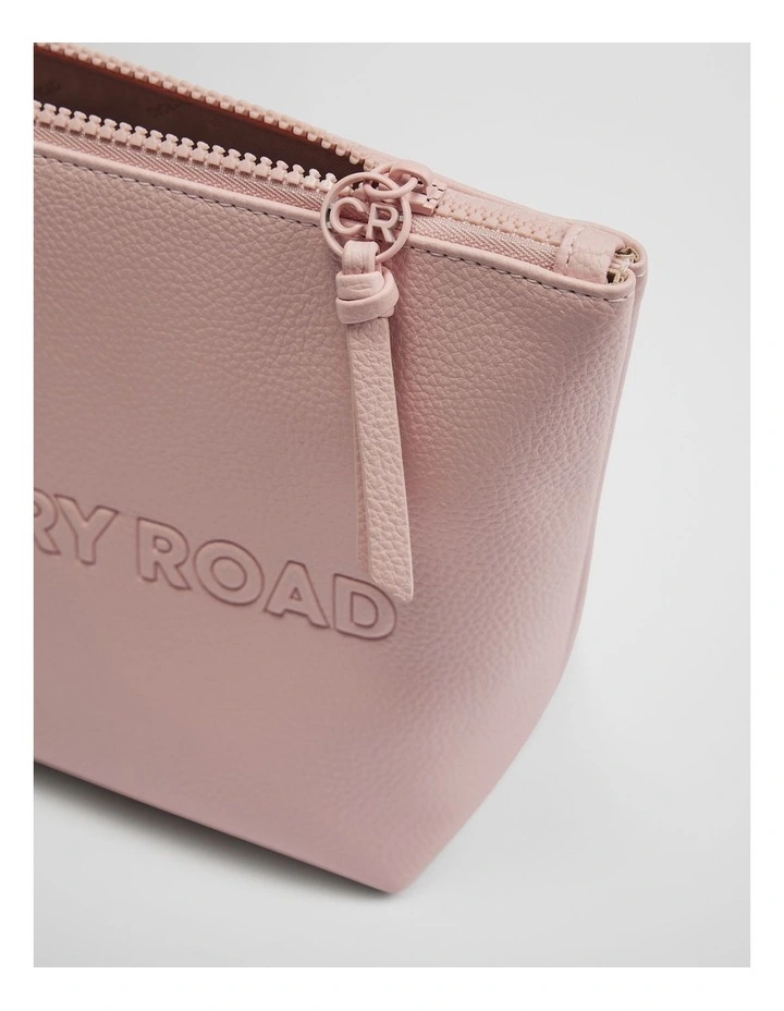 Branded Detail Tri Cosmetic Bag in Floss Pink image 3