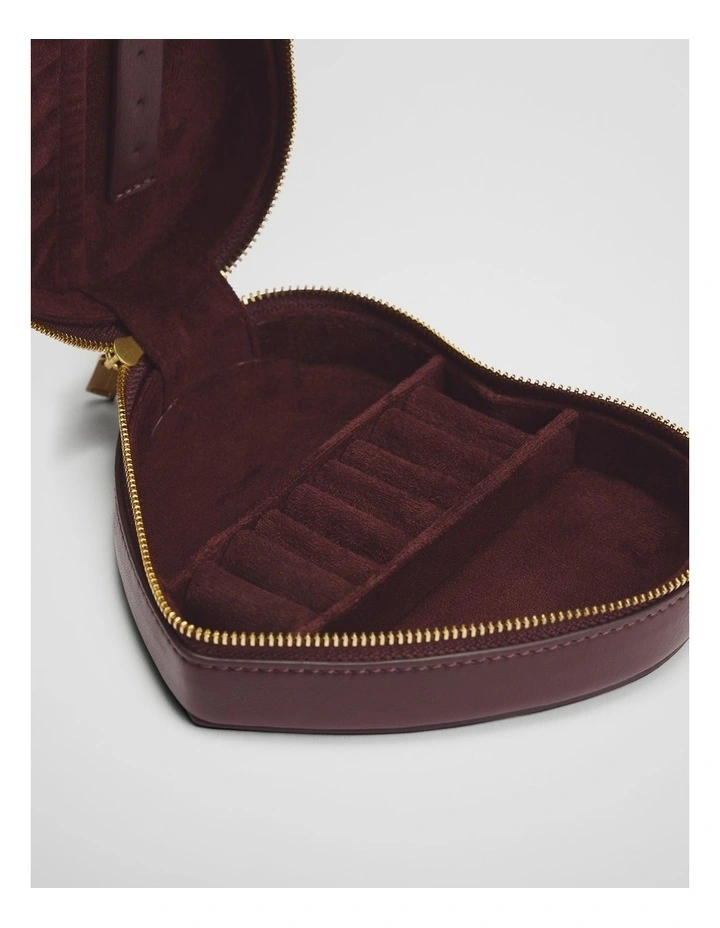Large Heart Jewellery Case in Bordeaux image 3