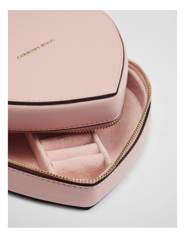 Large Heart Jewellery Case in Floss Pink image 3