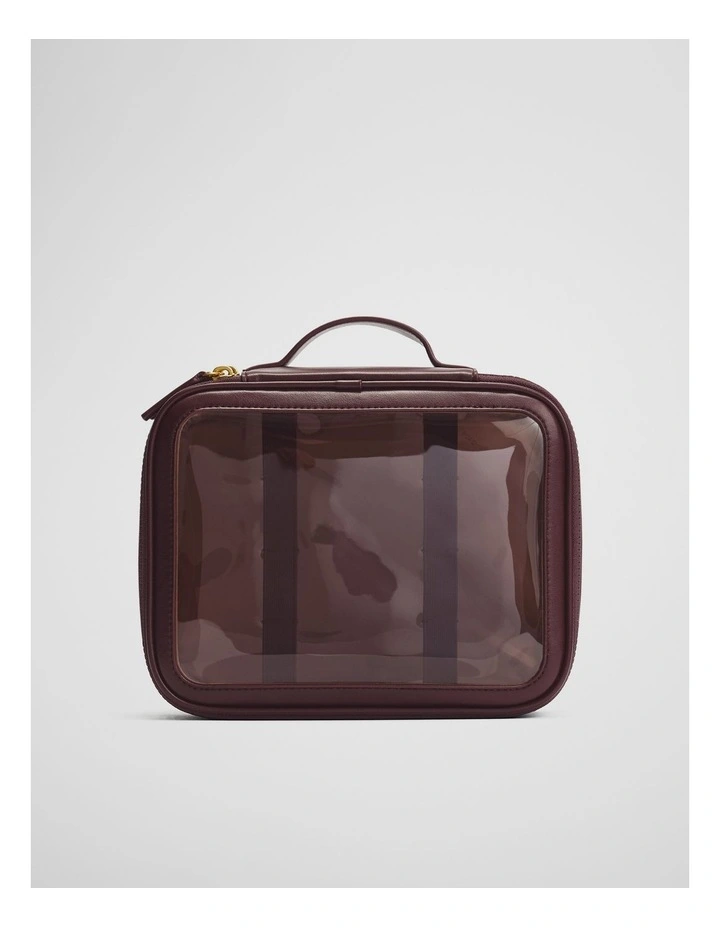 Double Zip Makeup Case in Bordeaux image 1