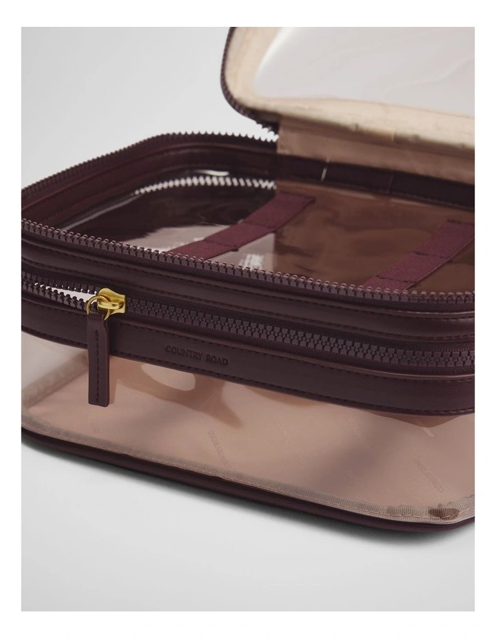 Double Zip Makeup Case in Bordeaux image 2