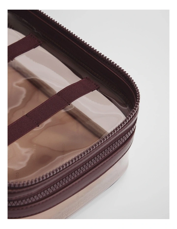 Double Zip Makeup Case in Bordeaux image 3
