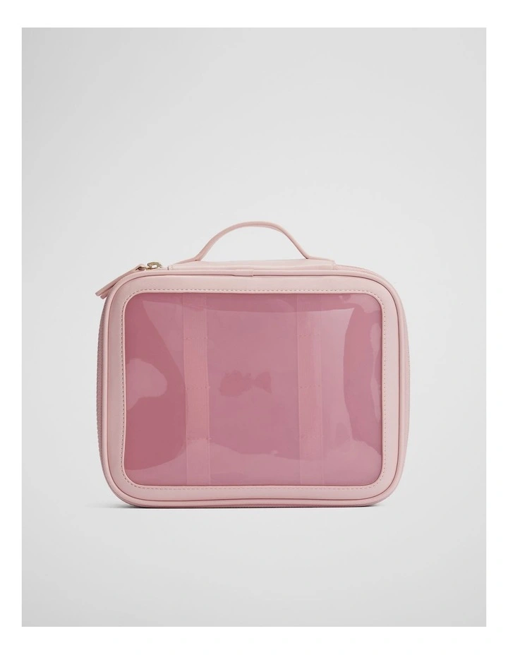 Double Zip Makeup Case in Floss Pink image 1