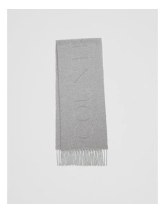 Alpaca Blend Herringbone Scarf in Grey Marle