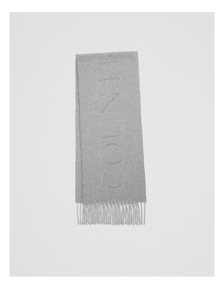 Alpaca Blend Herringbone Scarf in Grey Marle image 1