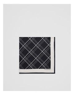 Silk Check Scarf in Black